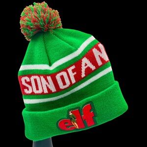 Elf Son Of A Nutcracker Knit Green Beanie Toboggan with Pom OS